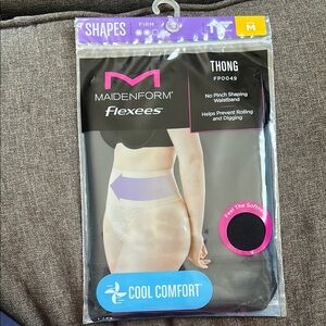 Maidenform Flexees Black Thong - Cool Comfort